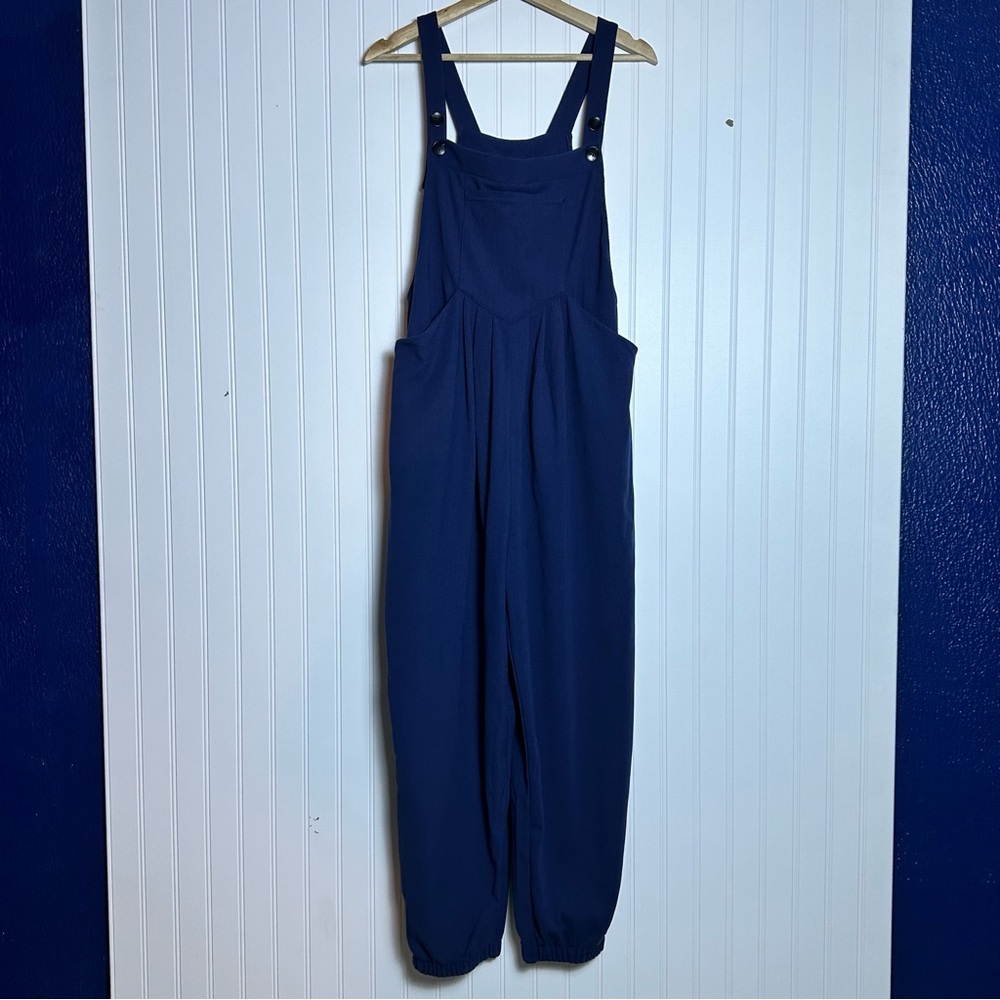 Halara Pockets Waffle Casual Jogger Overalls Women's Blue Jumpsuit Large - Picture 9 of 17